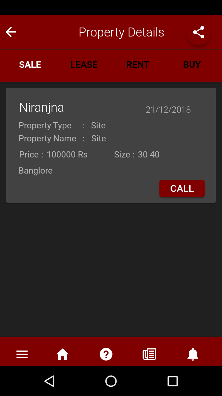 Anantha  App Properties Info Screens
